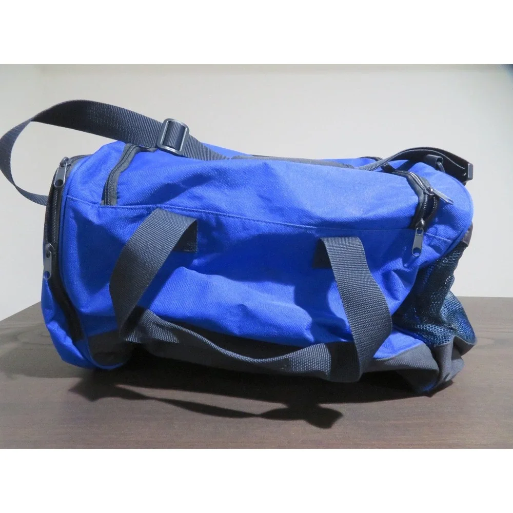 Vintage Polo Sport Ralph Lauren Duffle Bag Gym Blue Logo Shoulder Strap Medium